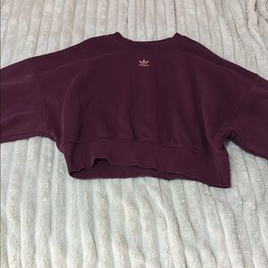 Adidas Burgundy Cropped Sweatshirt